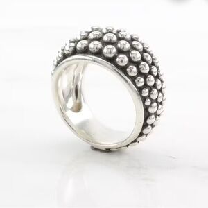 Vintage Michael Dawkins Sterling Silver Ring, Brutalist Oxidized Finish, Size 9